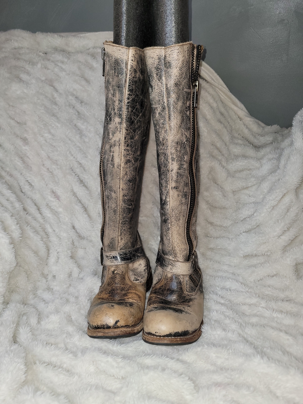 BED|STU Brown Leather Boot Heel with Branded Leather Inlay..Extremely Soft